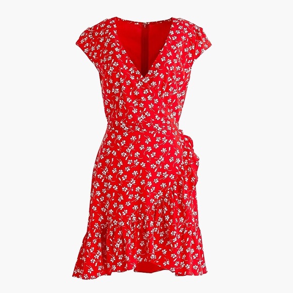 J. Crew Dresses & Skirts - J.Crew Mercantile faux-wrap Mini Dress (Red) J. Crew Dresses & Skirts - J.Crew Mercantile faux-wrap Mini Dress (Red)